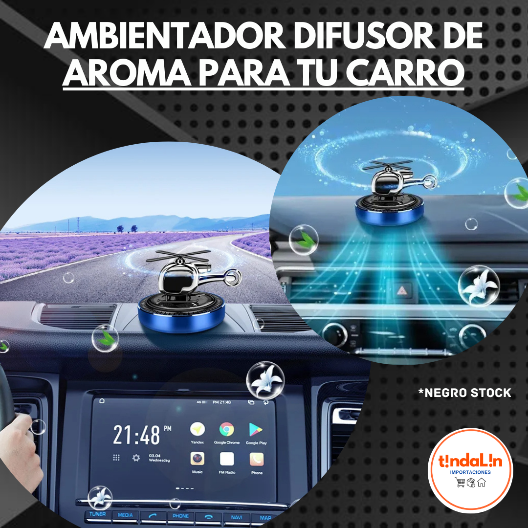 AMBIENTADOR SOLAR EN FORMA DE HELICÓPTERO